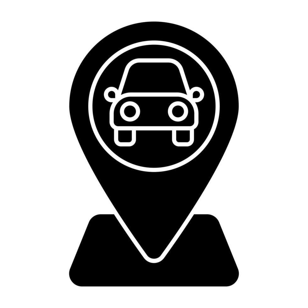 un sólido diseño icono de coche ubicación vector