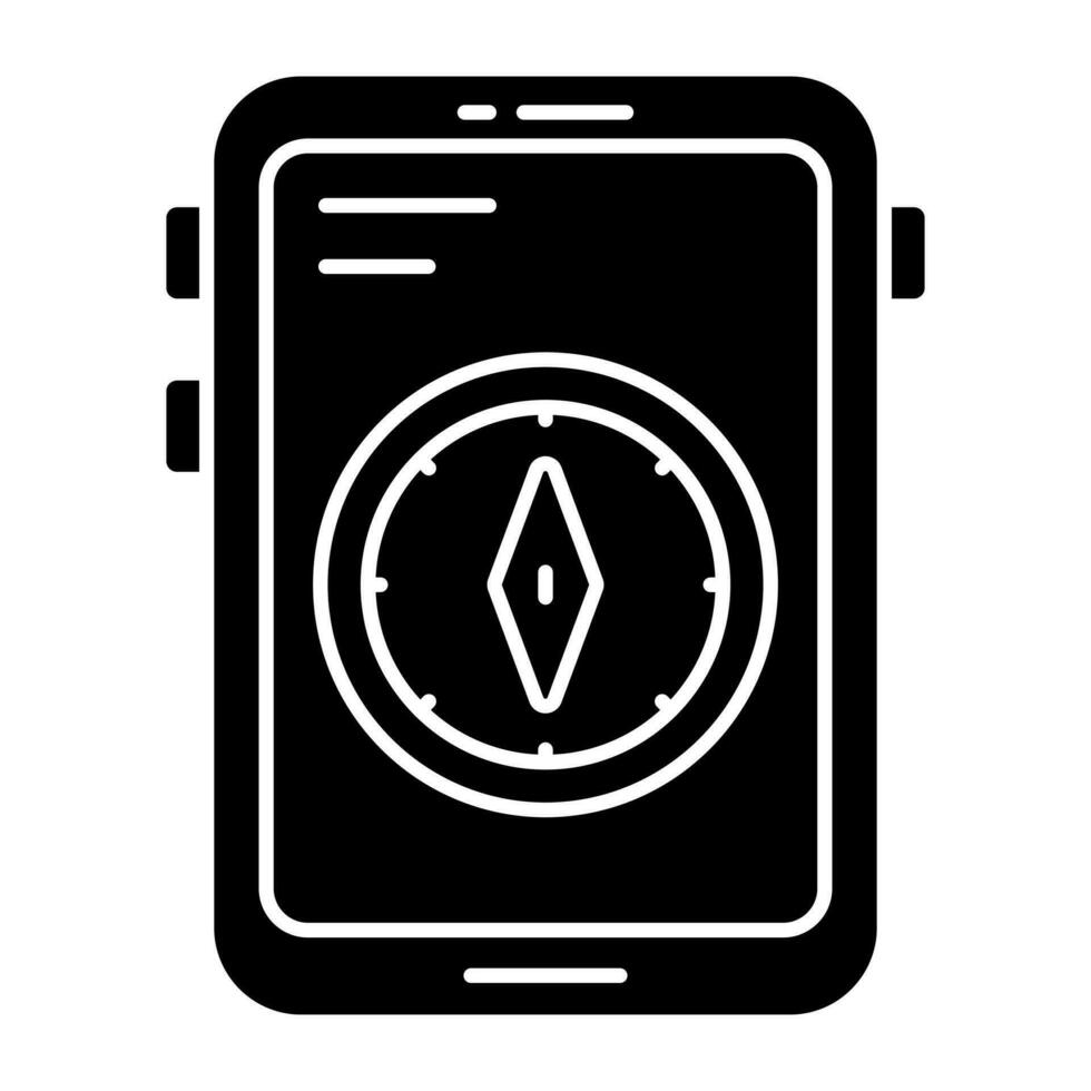 Unique design icon of mobile compass vector