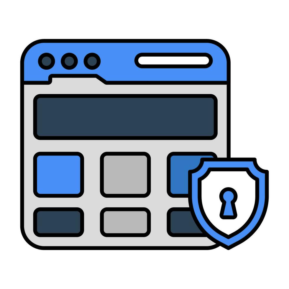 Web security icon, editable vector