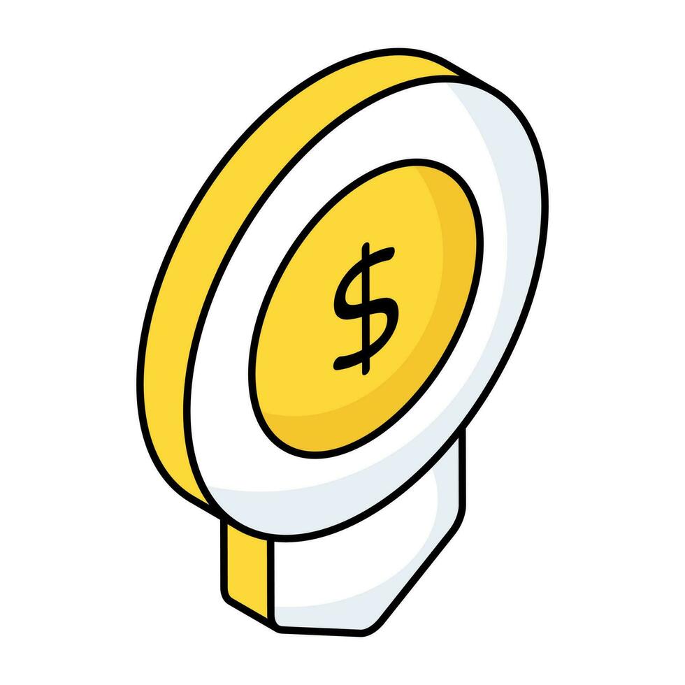 An editable design icon of financial badge vector