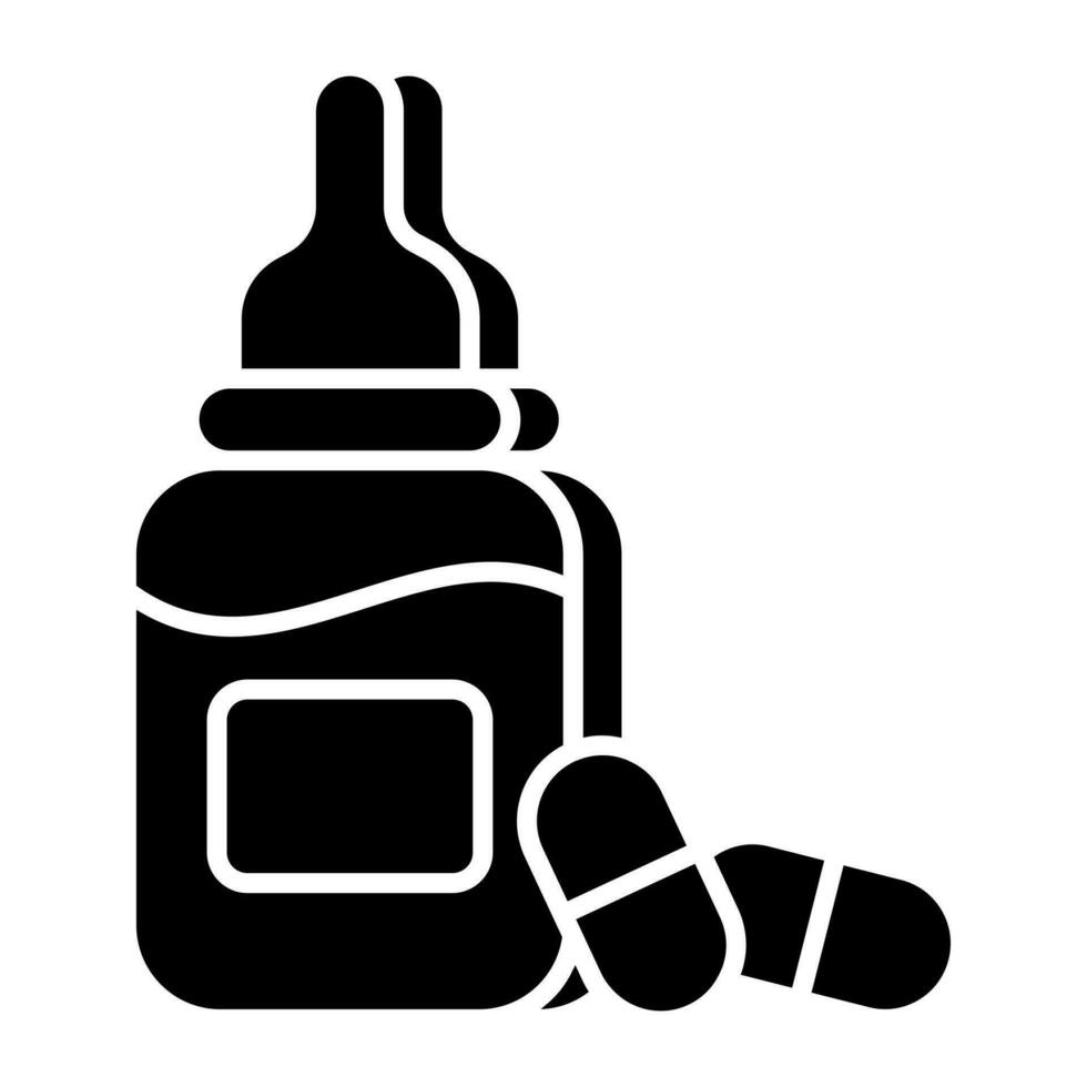 A unique design icon of drugs bottle vector