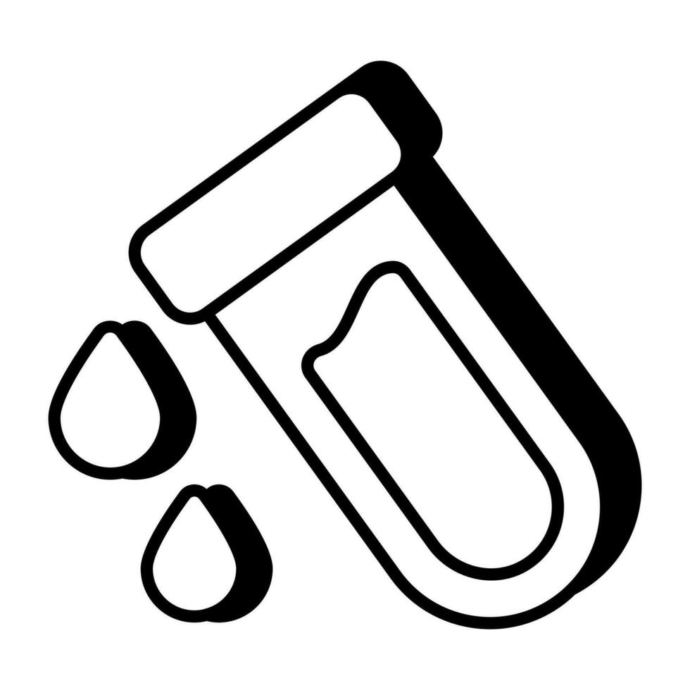 un icono de diseño editable de tubo de muestra, aparato de laboratorio vector