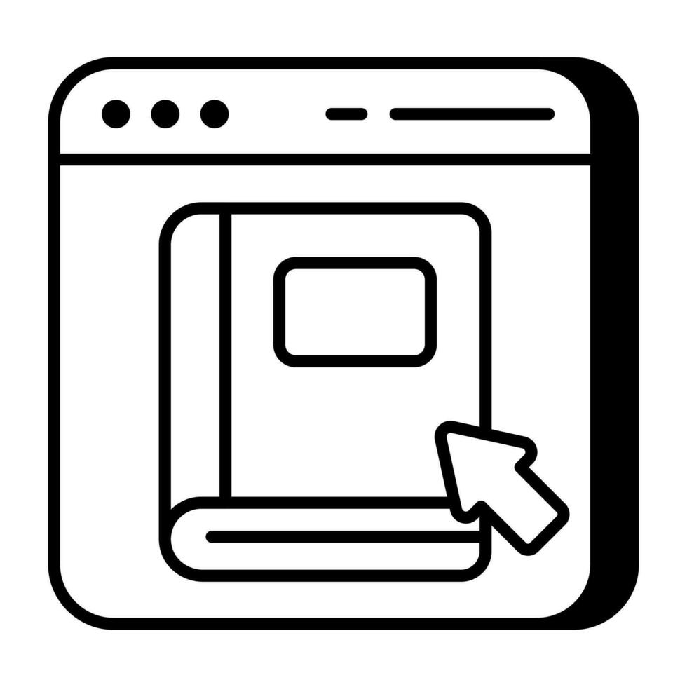 Conceptual linear design icon of online book vector