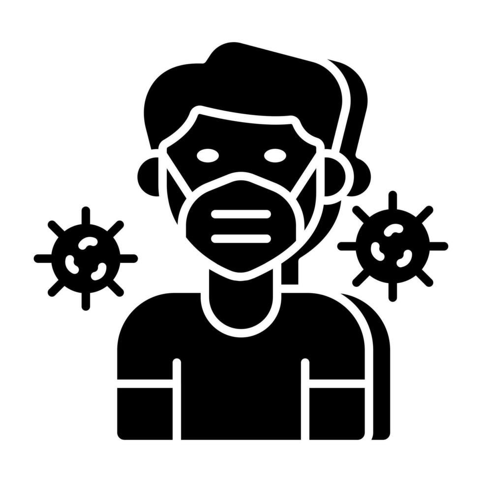 Modern design icon of wearing mask vector