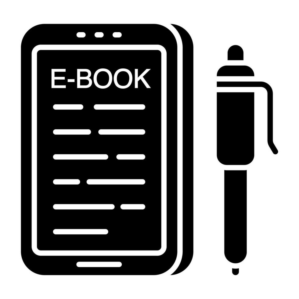 conceptual plano diseño icono de móvil libro vector