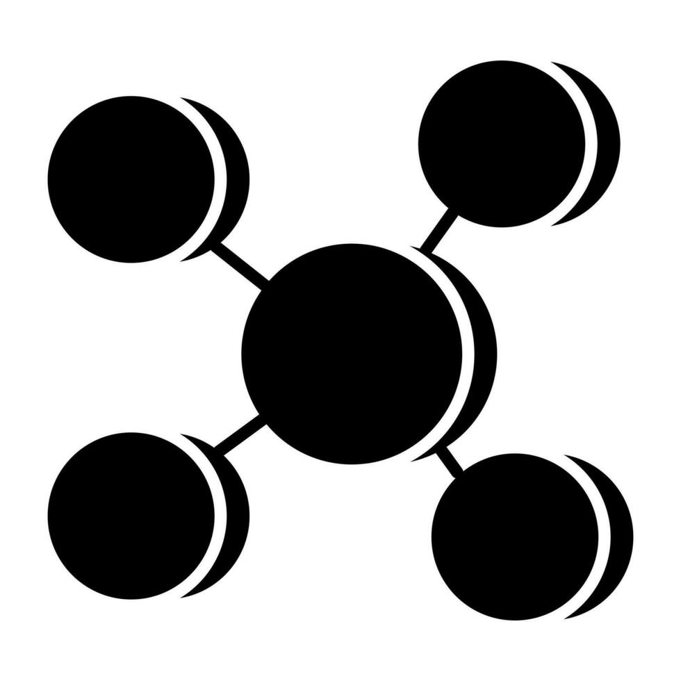 Chemical structure icon, vector design of topology
