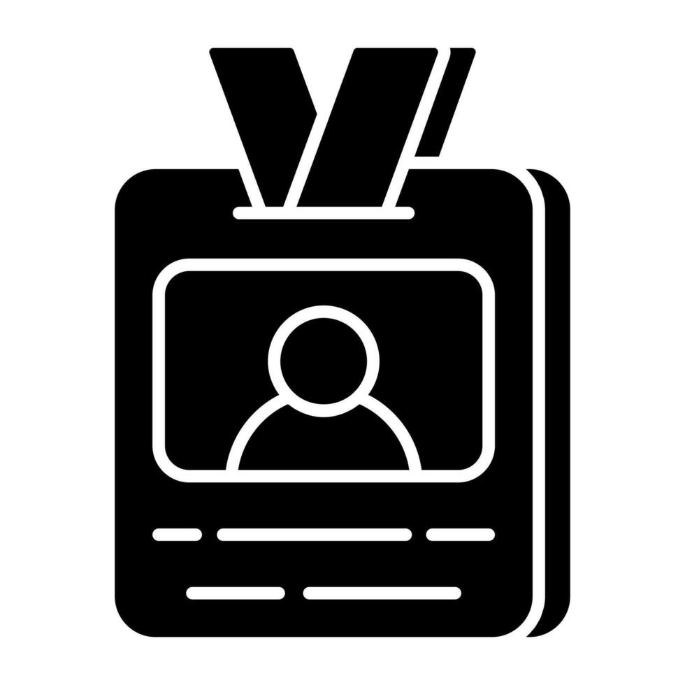 A flat design icon of id card vector