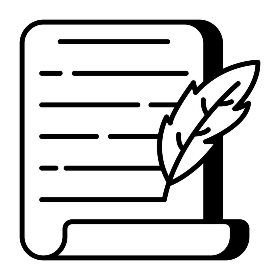 Quill writing concept icon vector