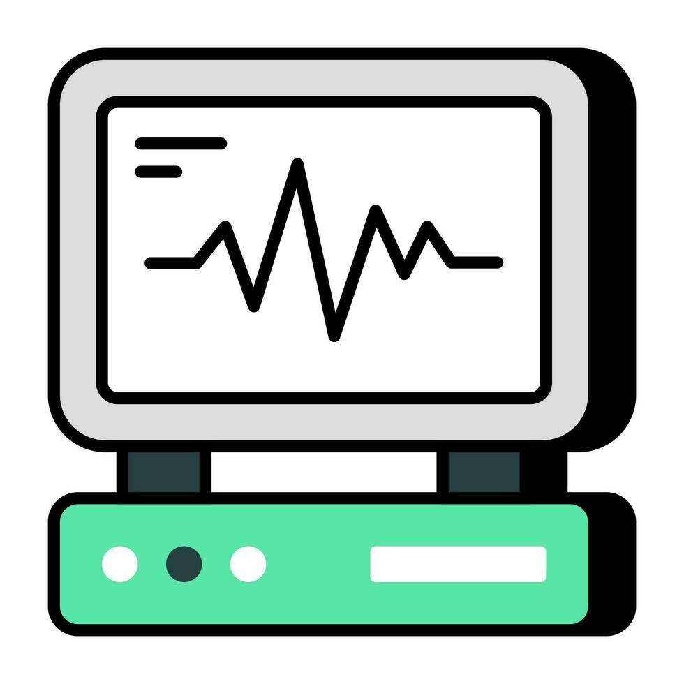 un icono de diseño único del monitor de ecg vector