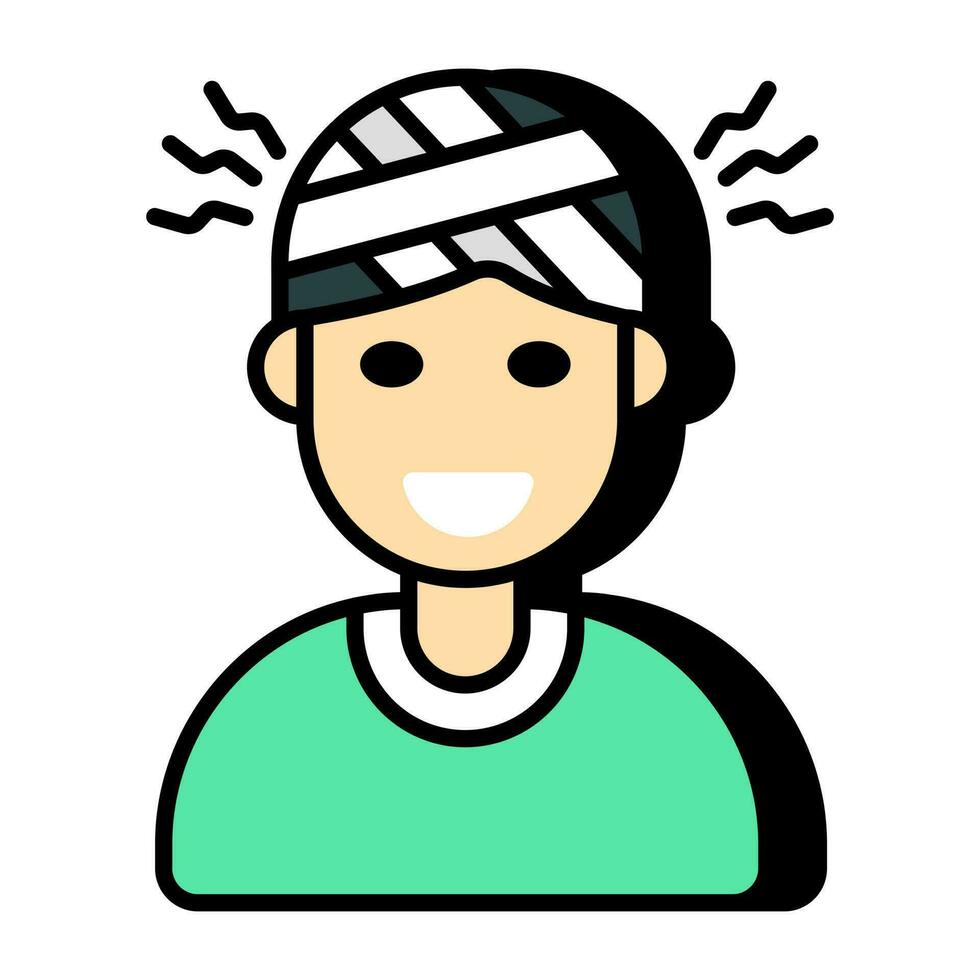 Trendy vector design of head bandage