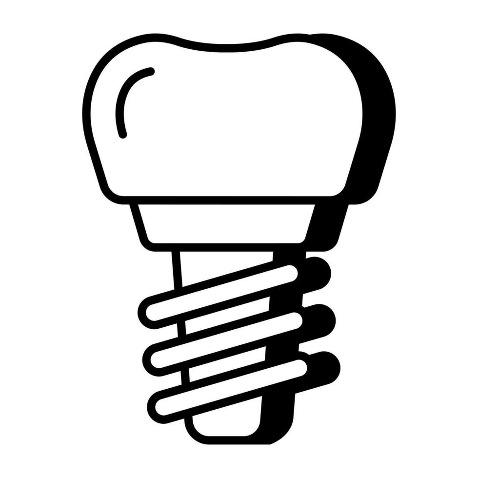 Unique design icon of dental implant vector