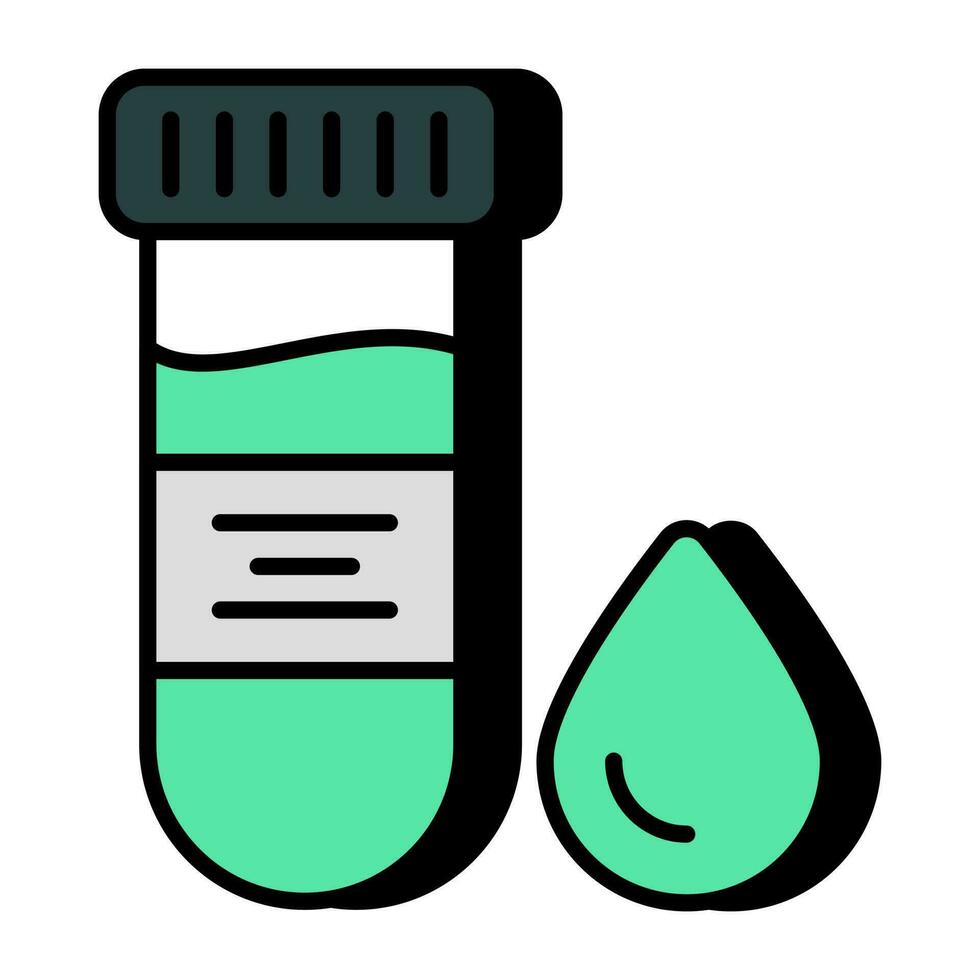 un icono de diseño editable de tubo de muestra, aparato de laboratorio vector