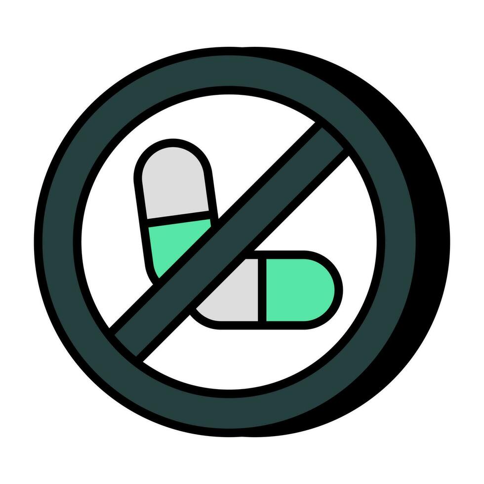 Modern design icon of no pills vector