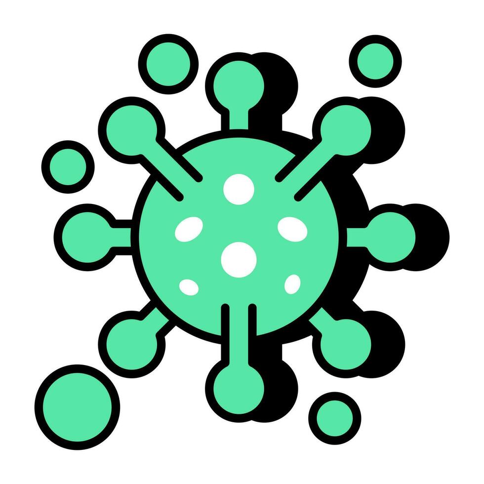 A flat design icon of COVID-19 vector