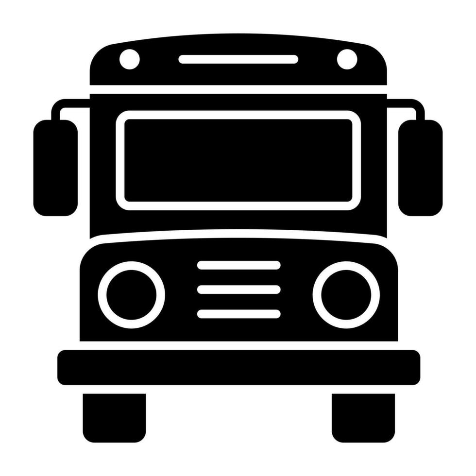 An editable design icon of school bus vector