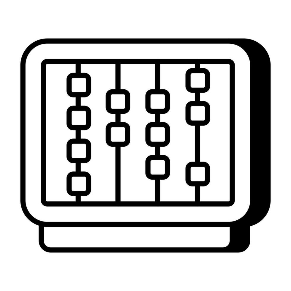 A frame of counting beads, icon of abacus vector