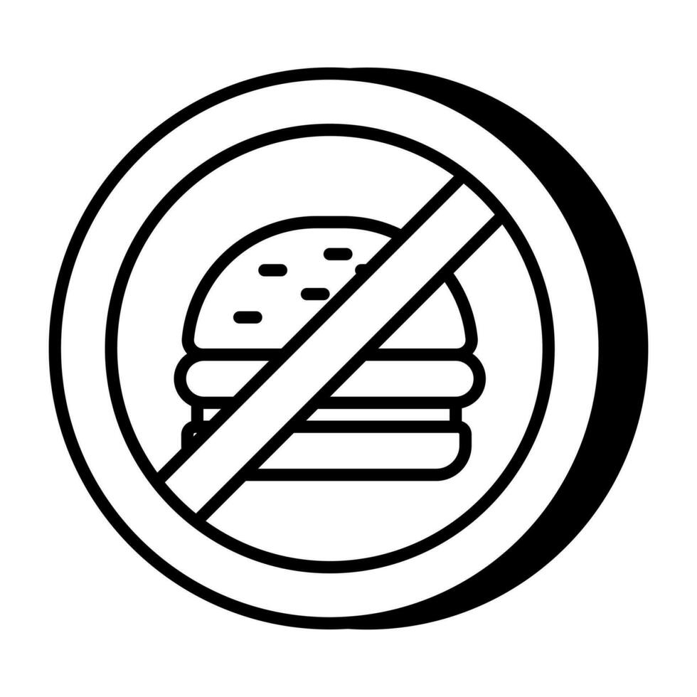 Modern design icon of no burger vector