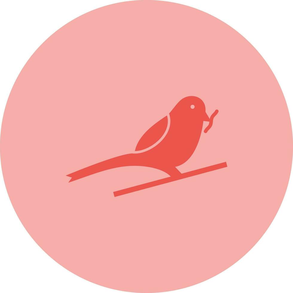 Bird Eating Worm Vector Icon