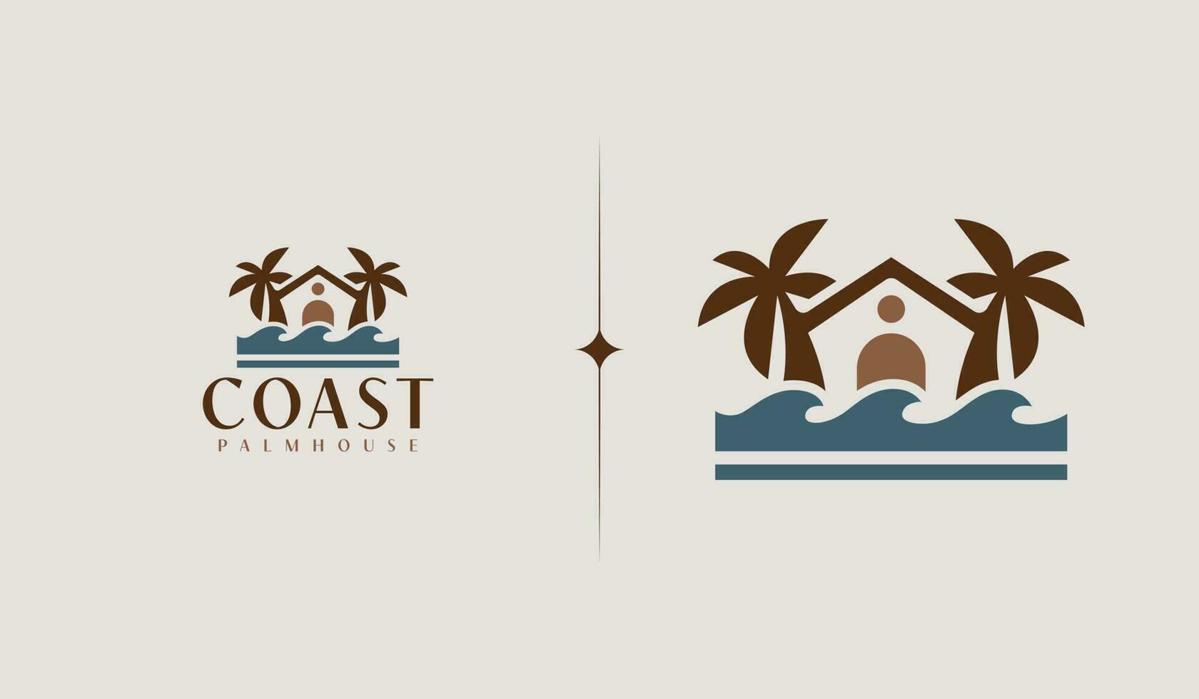 palma casa verano tropical. universal creativo prima símbolo. vector firmar icono logo modelo. vector ilustración