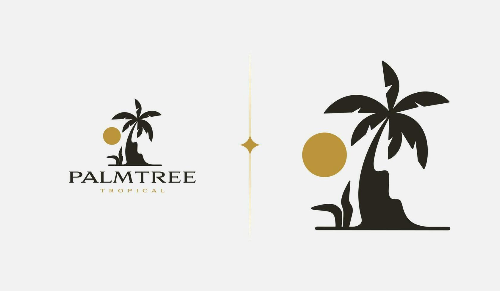 Beach Resort Palm Tree monoline. Universal creative premium symbol. Vector sign icon logo template. Vector illustration