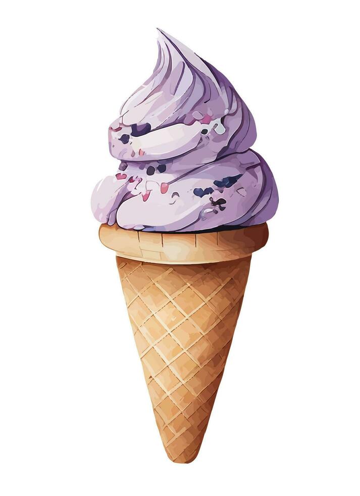 Vector, traced illustration illustration. Sweet dessert in realistic style with juicy blueberry. vector