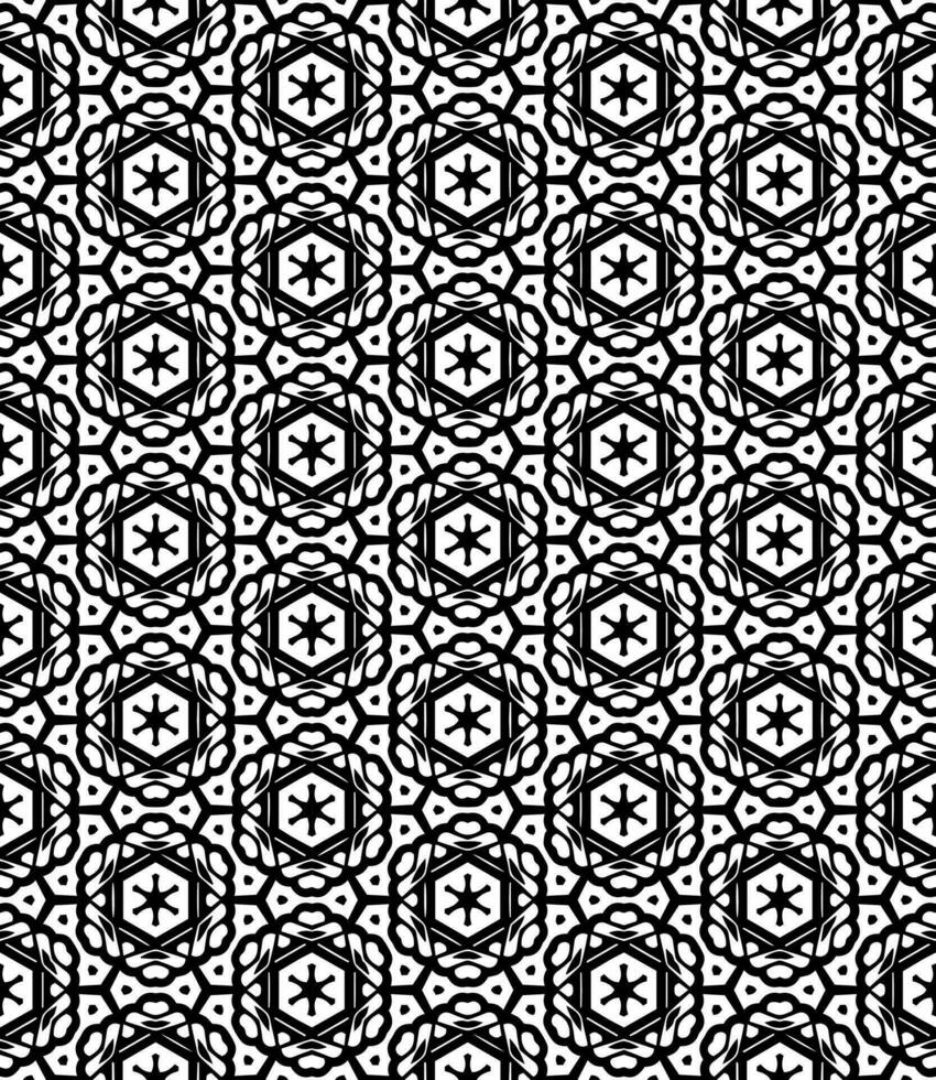 patrón abstracto sin costuras en blanco y negro. fondo y telón de fondo. diseño ornamental en escala de grises. vector