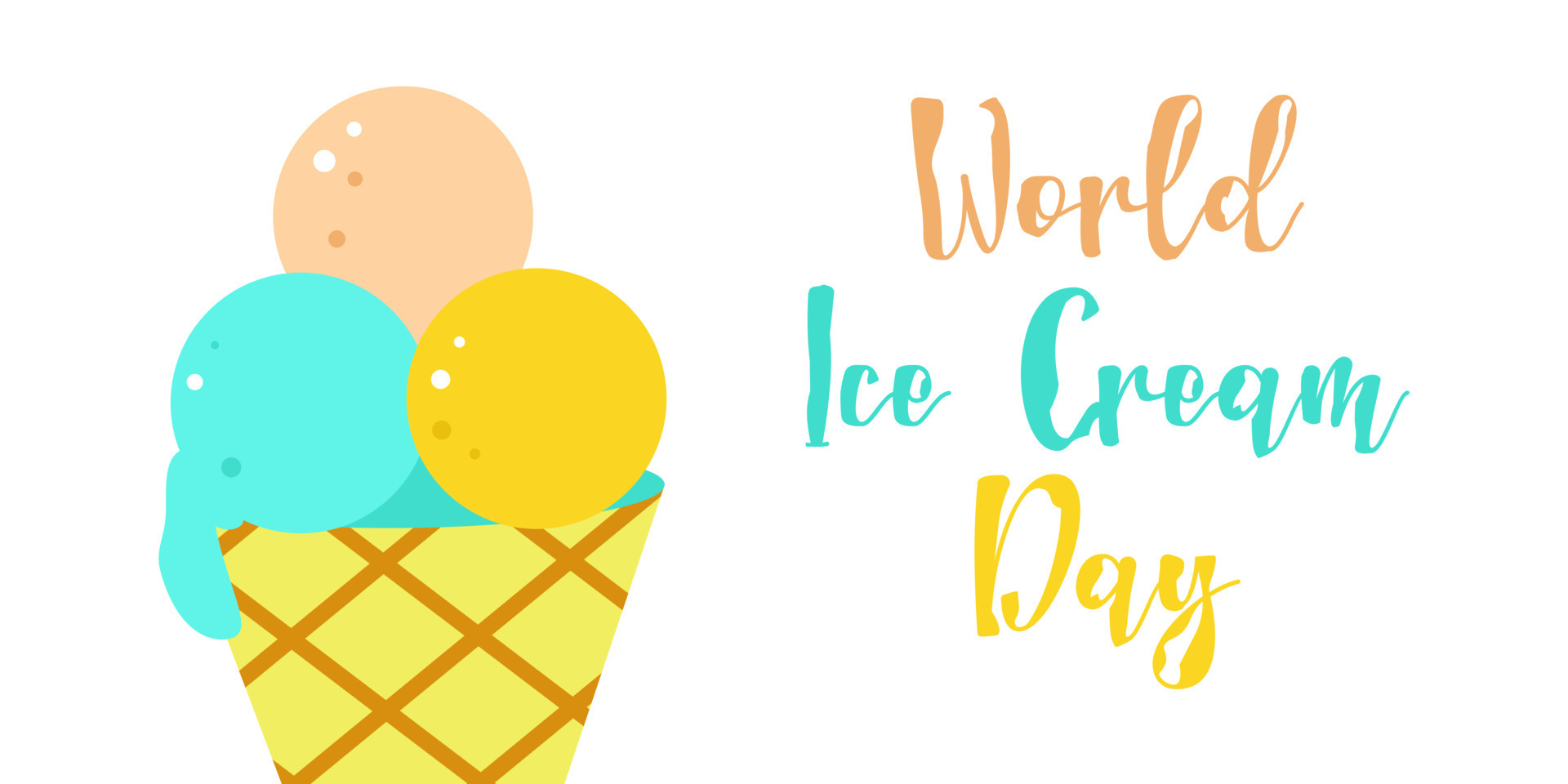 Ice cream Day. Horizontal postcard, poster, flyer. 23712129 Vector Art