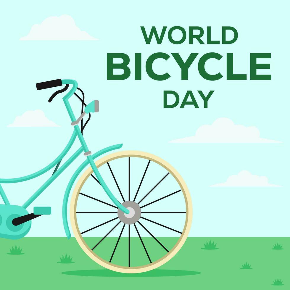 flat vector world bicycle day illustration design