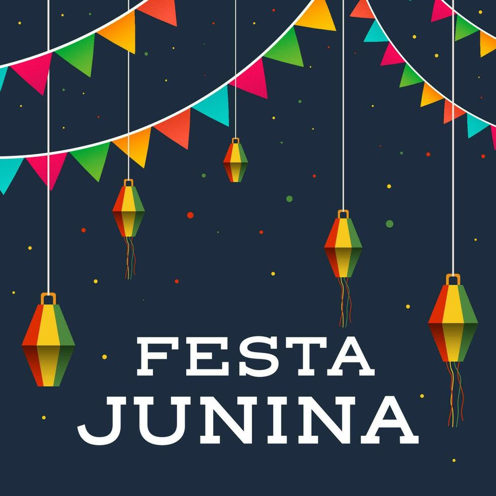 vector flat design festa junina illustration with decorative