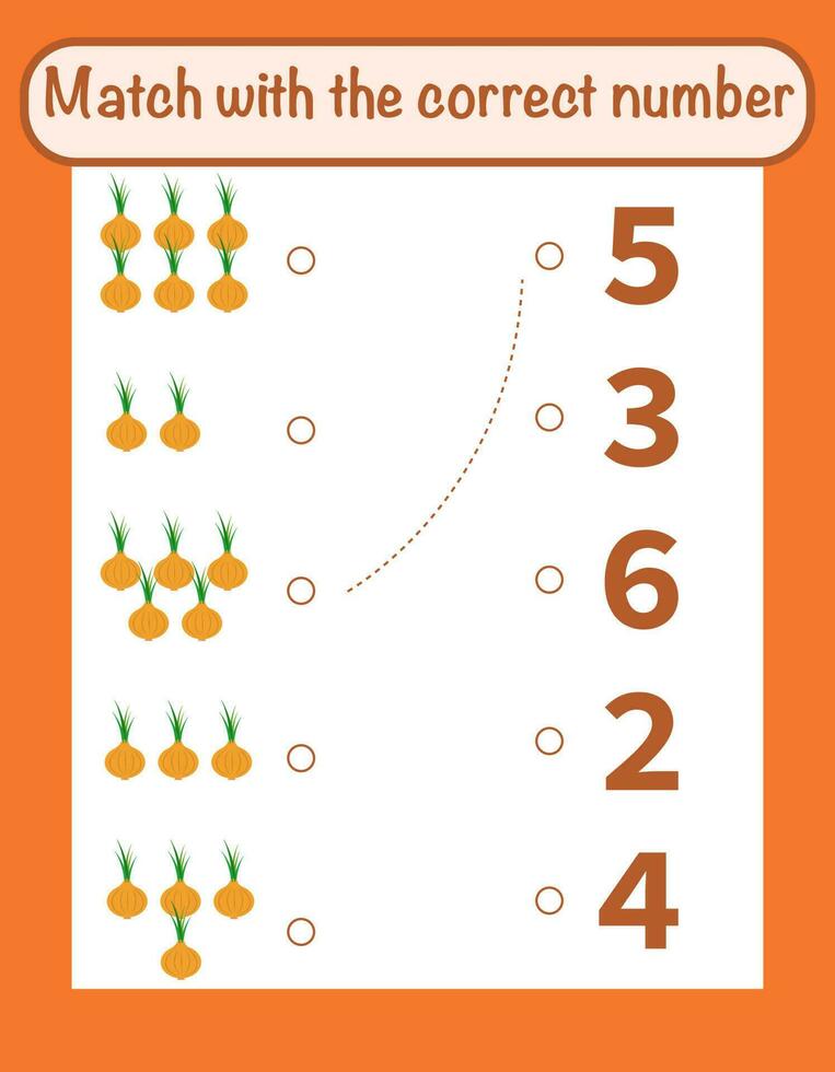 Vector count and match numbers math worksheet template