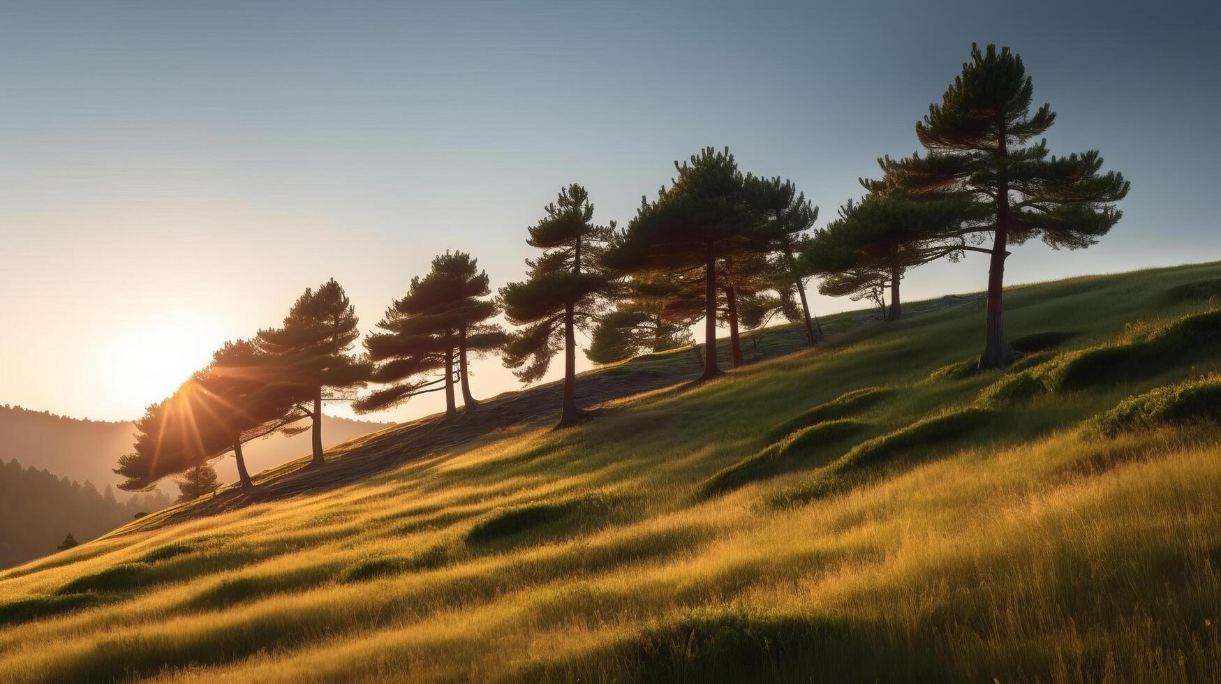 Pine tree forest. Illustration photo