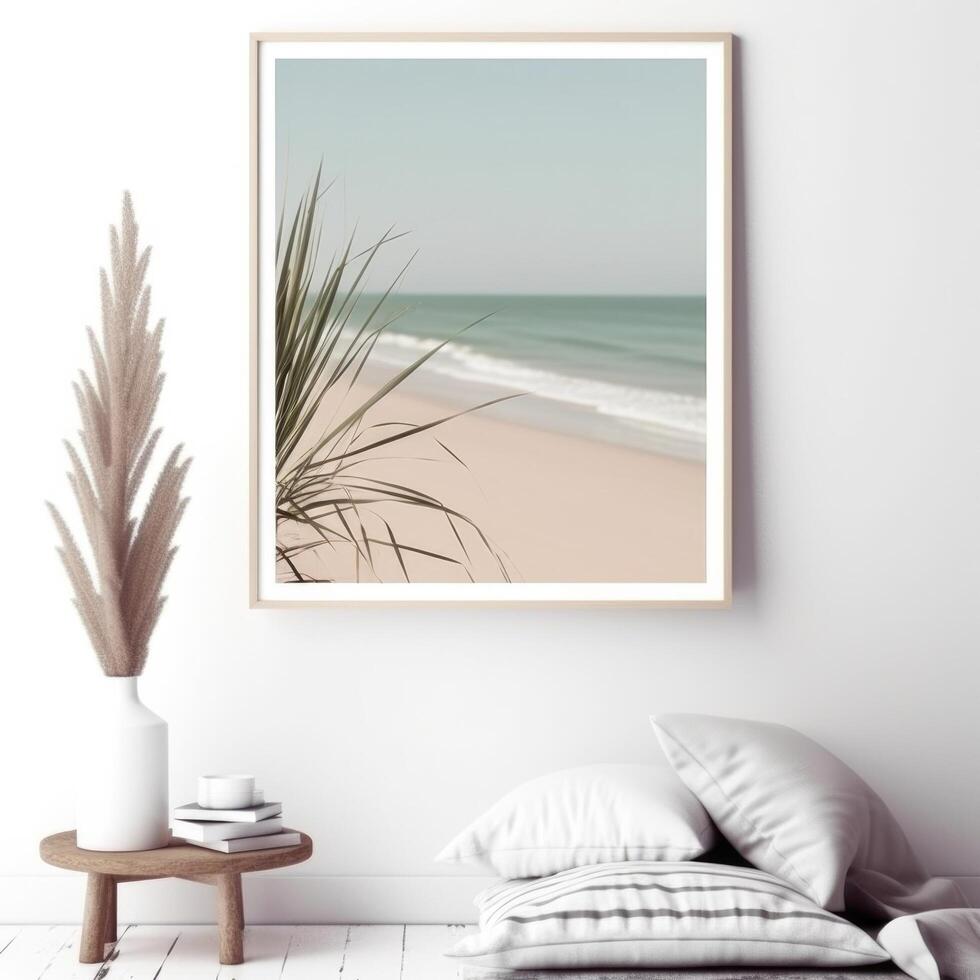 Boho art in interior. Illustration photo