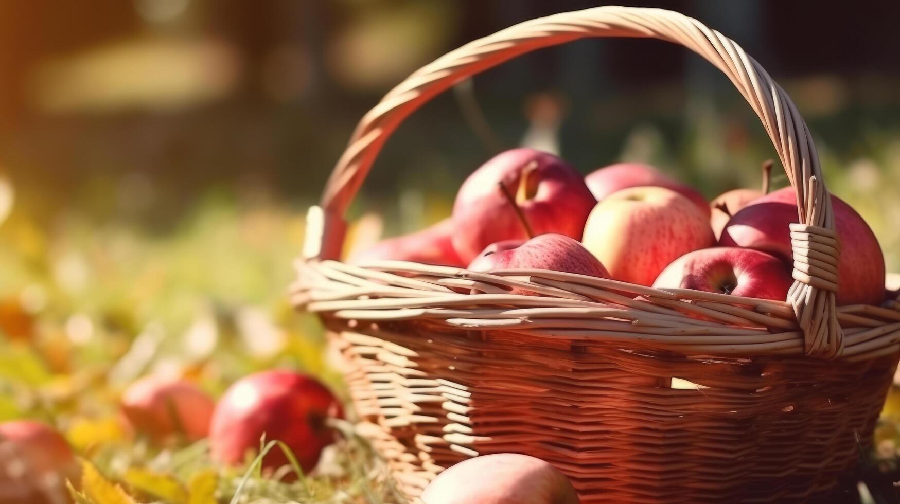 Apples in basket. Illustration photo
