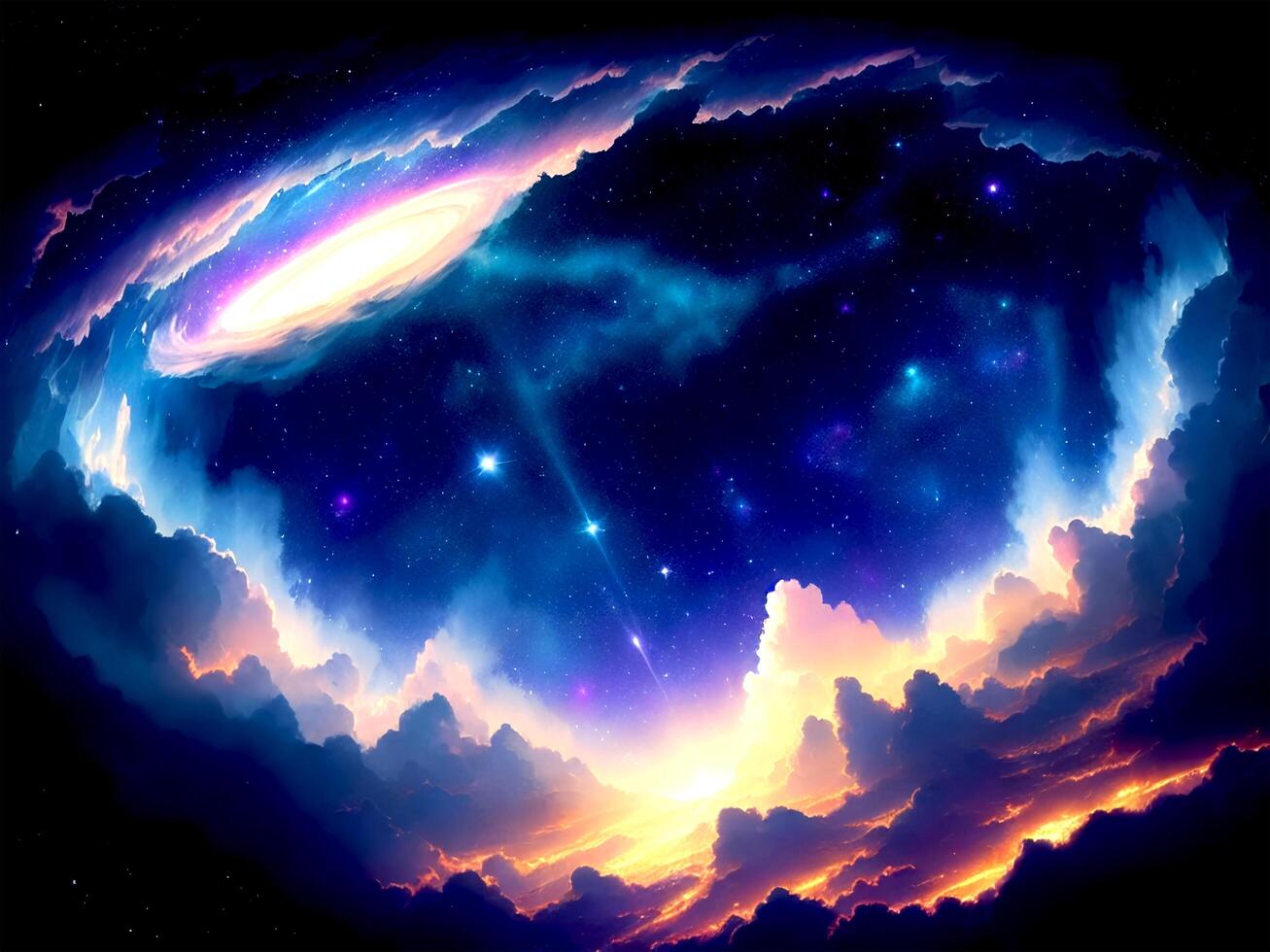 Fantasy Galaxy Sky with photo