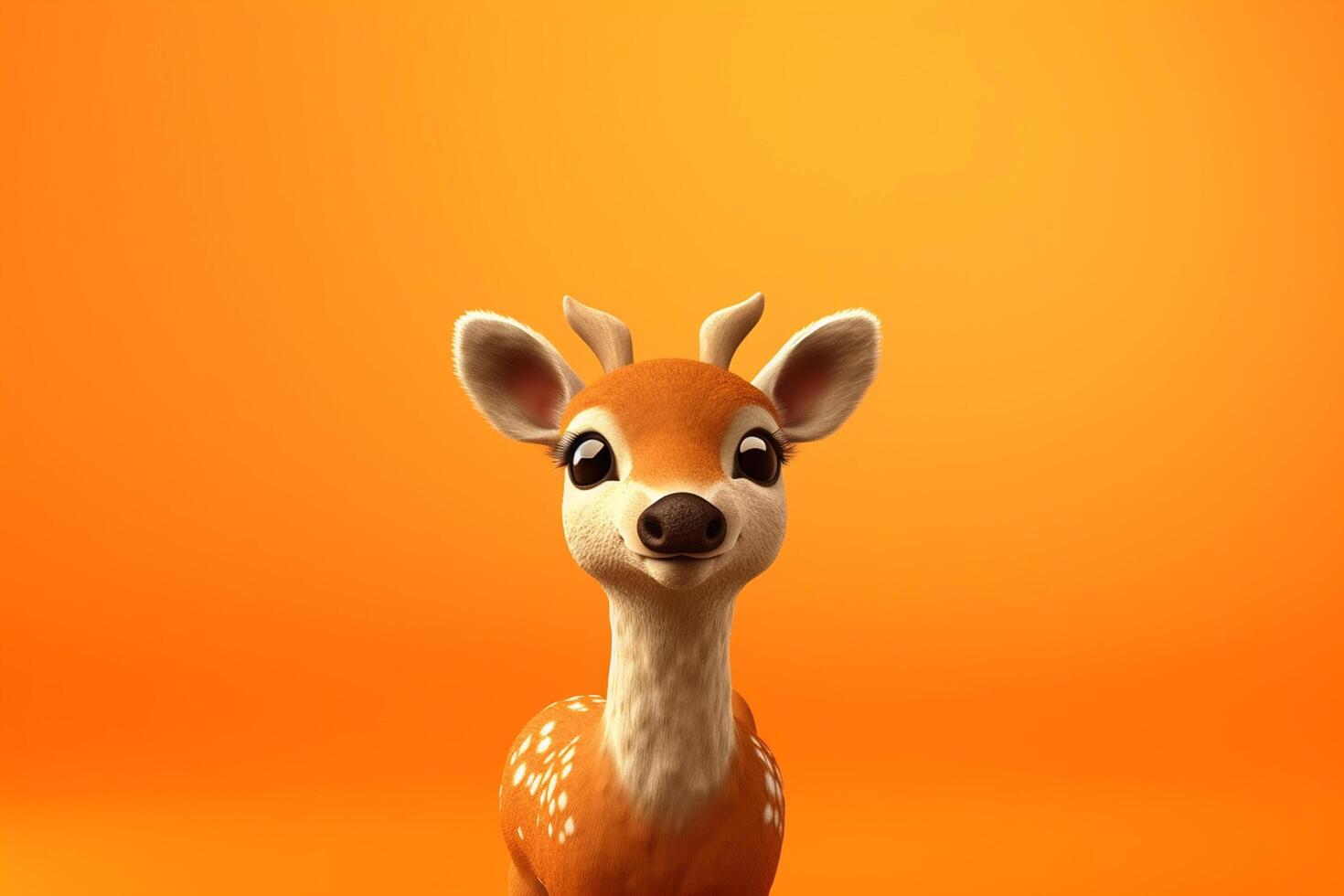 Cute deer isolated background. 3d rendering illustration. photo