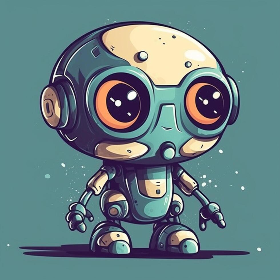 Cute cartoon robot. type illustration of a cute little robot. photo