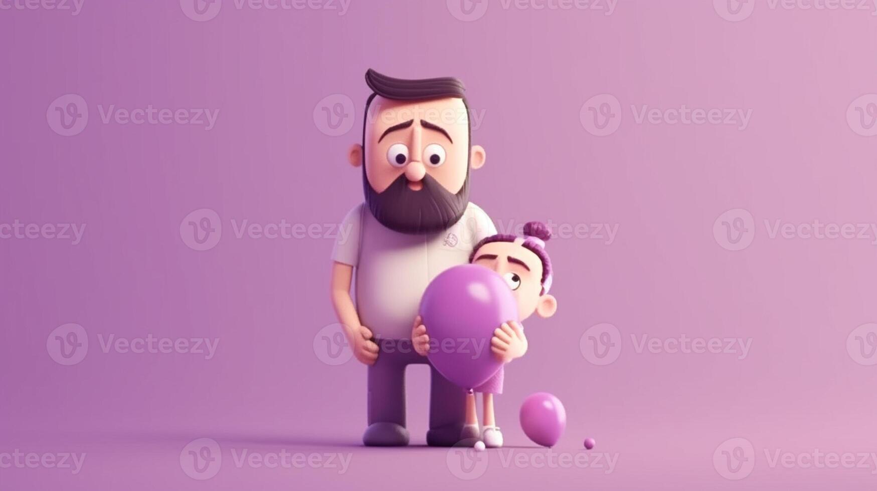 Happy father day, character cartoon on isolated background photo