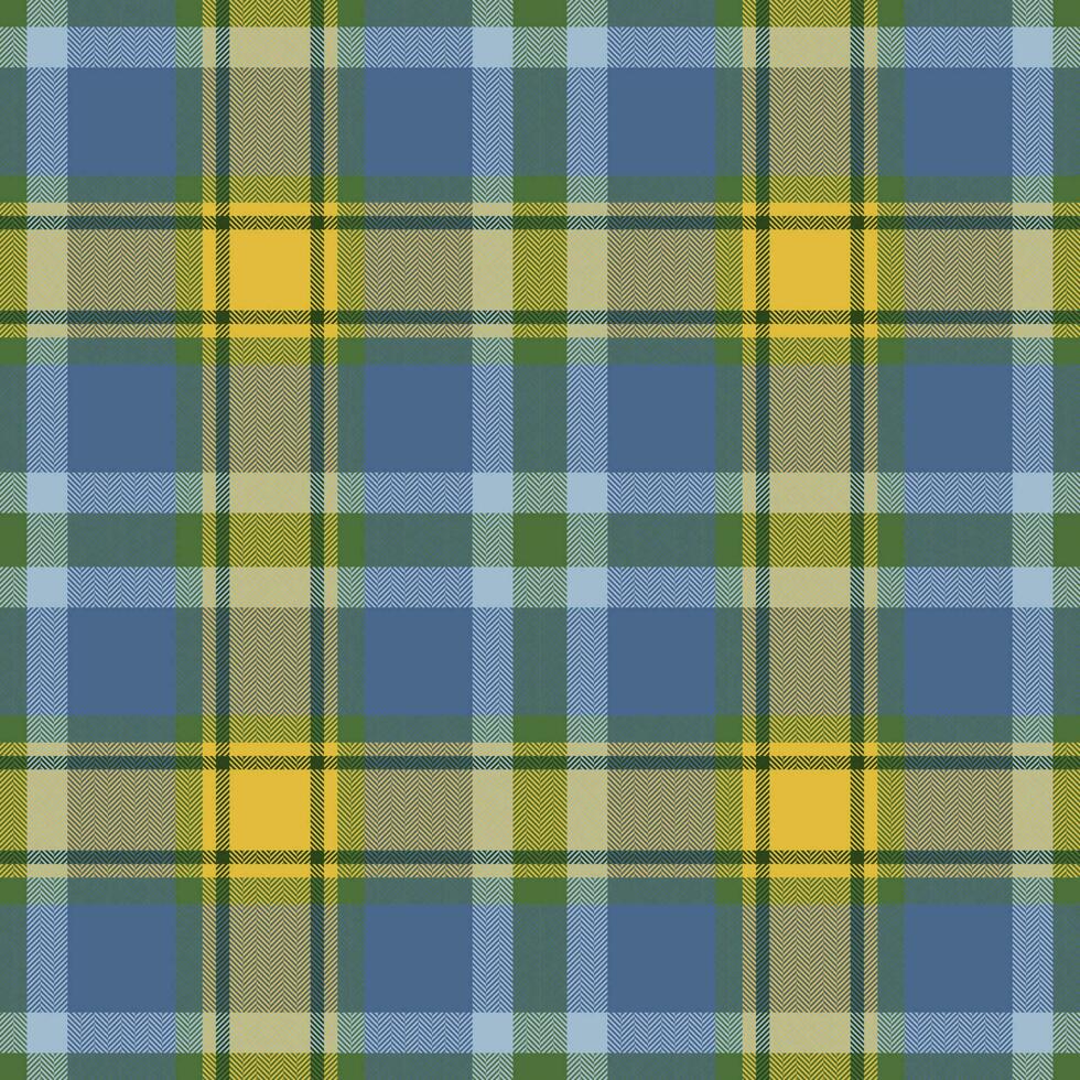 Plaid seamless pattern in blue. Check fabric texture. Vector textile print.