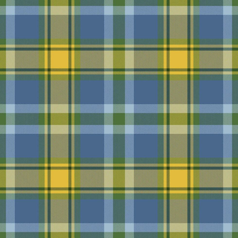 Plaid seamless pattern in blue. Check fabric texture. Vector textile print.