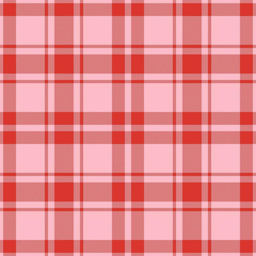 Plaid seamless pattern in red. Check fabric texture. Vector textile print.