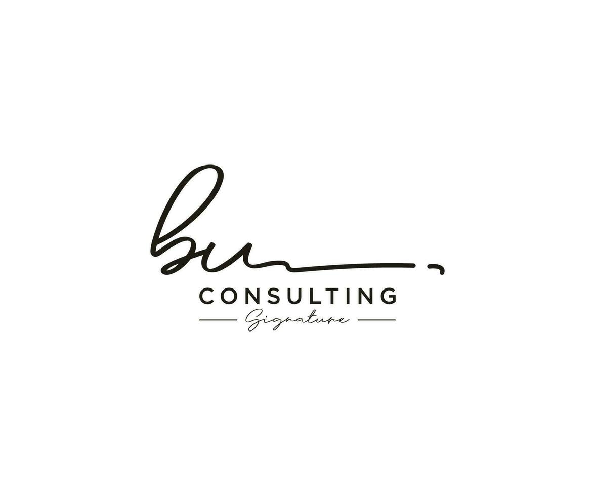 Initial BU signature logo collection template vector. Hand drawn Calligraphy lettering Vector illustration.