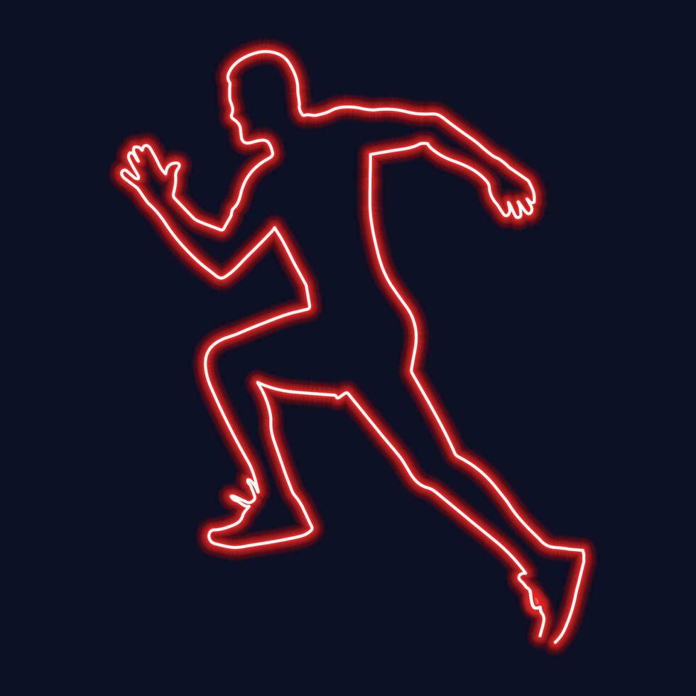 Man Running Neon Effect, Running Man Neon vector