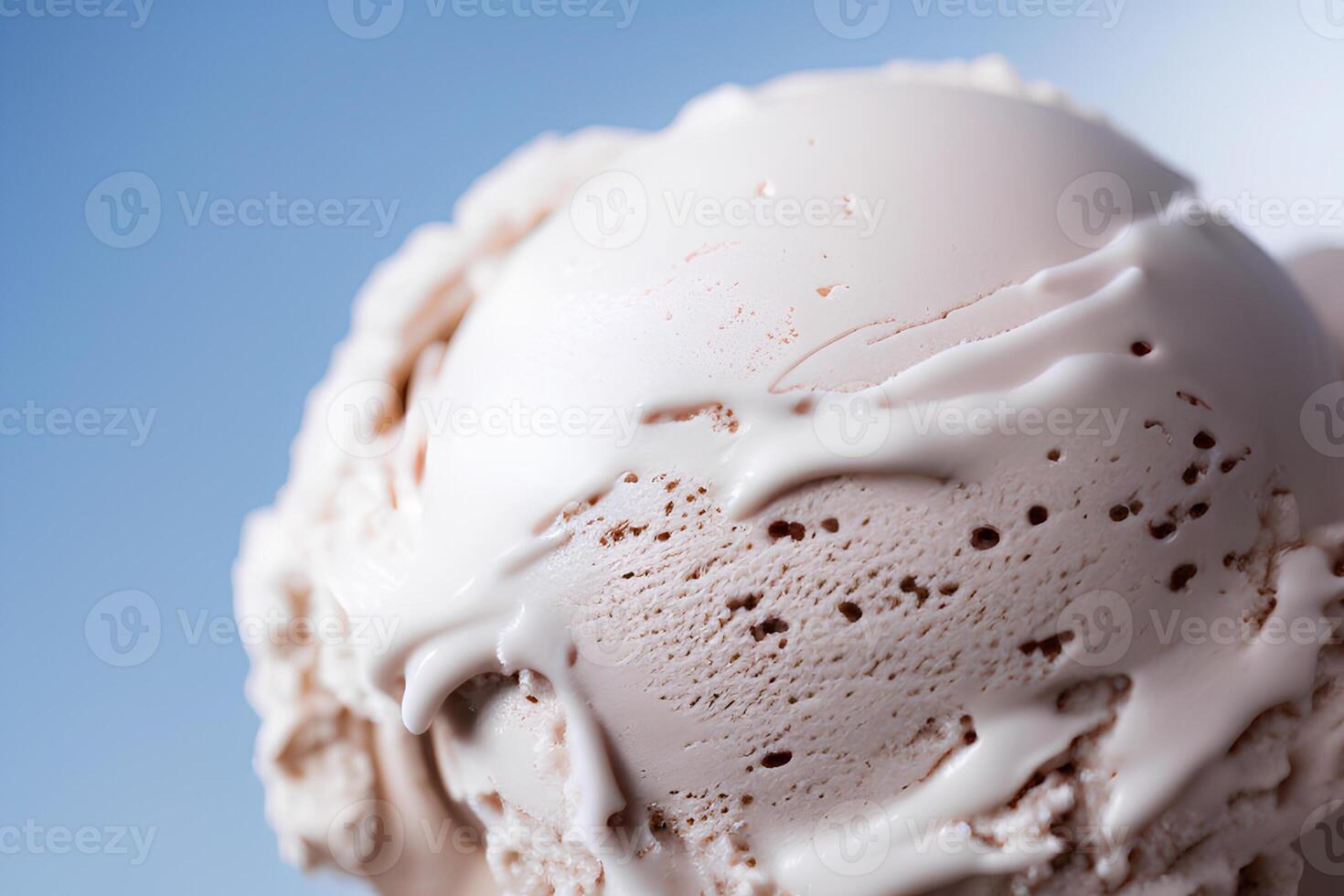 vainilla hielo crema pelota de cerca. ai generado foto