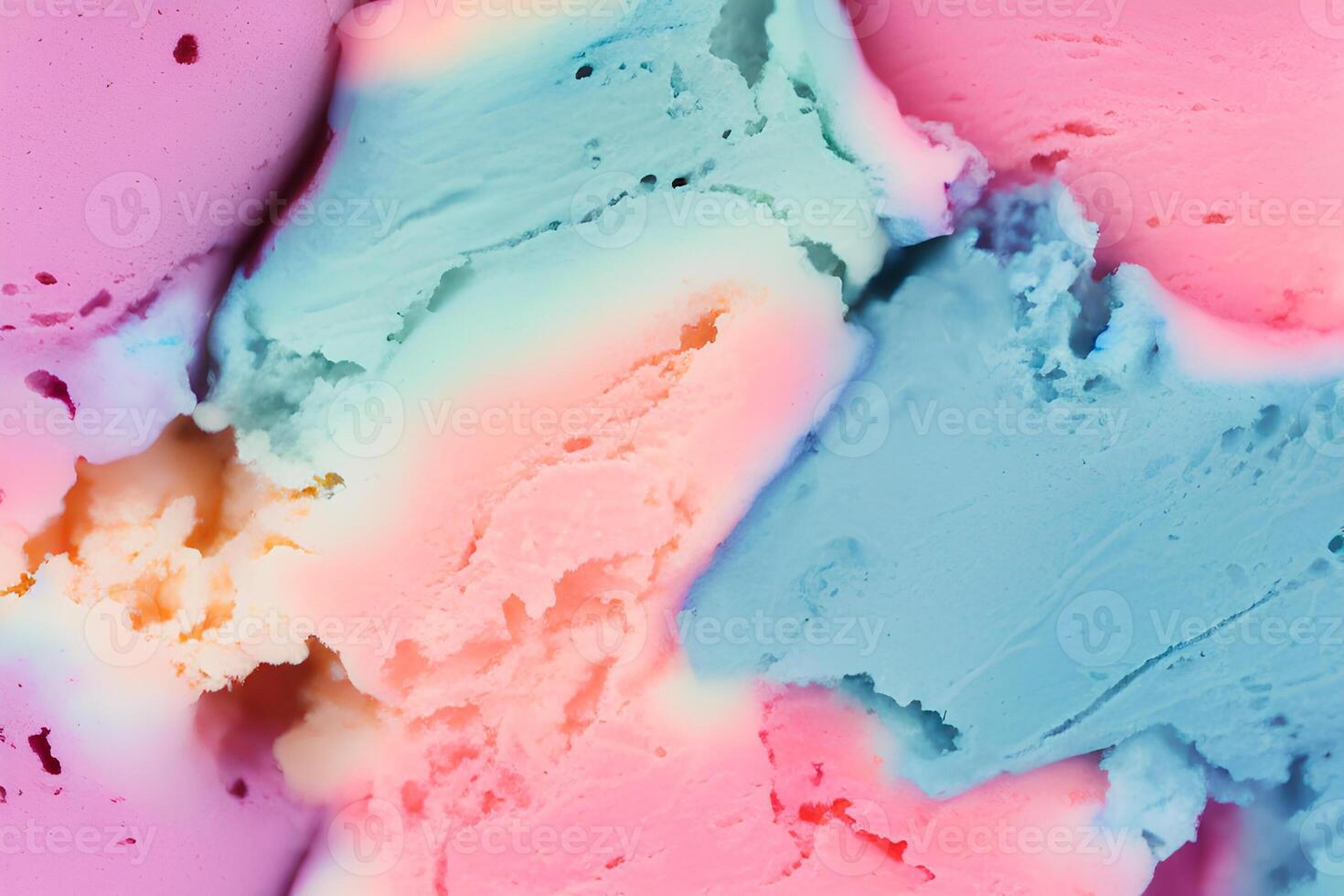 Texture of pink and blue ice cream close up. photo