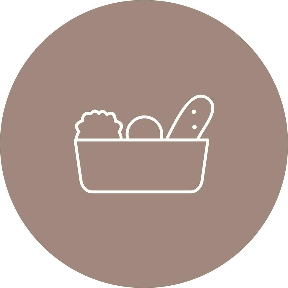 Vegetable Basket Vector Icon