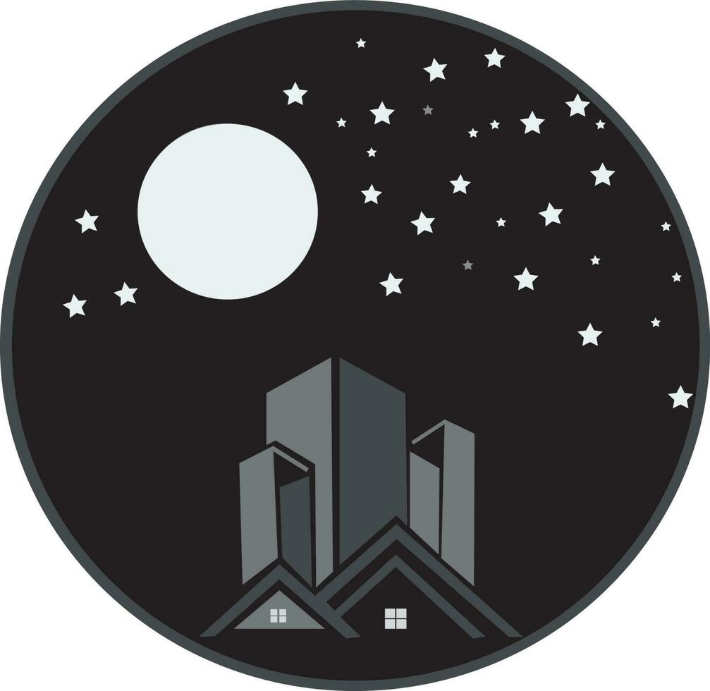 night city view icon vector
