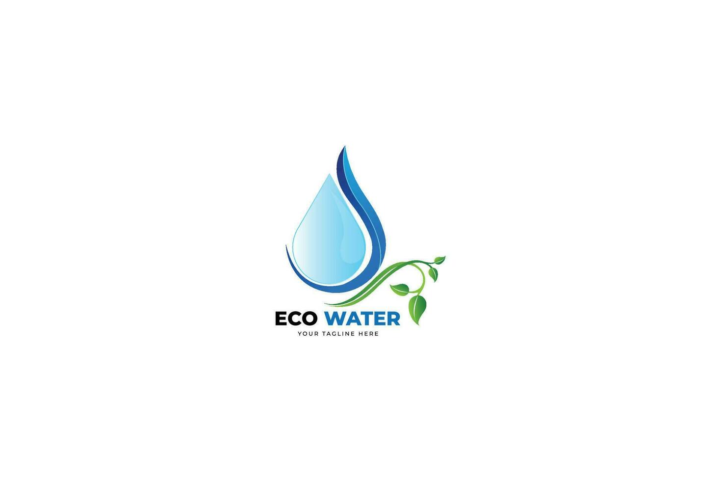 ecological water company logo template illustration vector