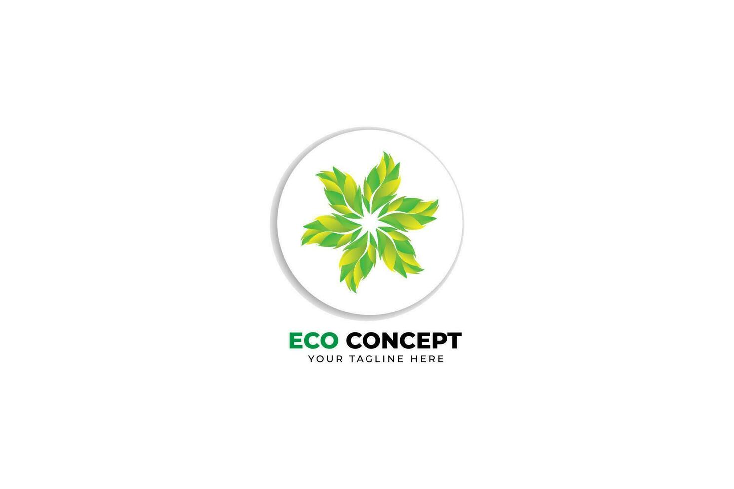 logo with  leaves illustration vector