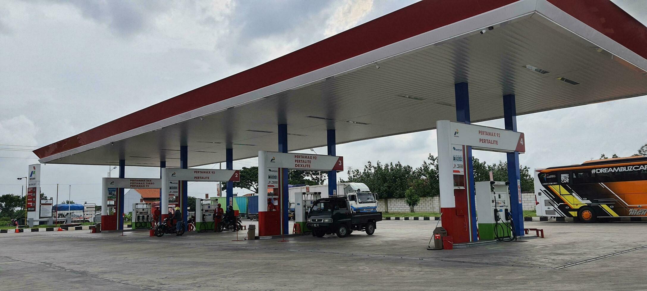West Java, Indonesia on August 29, 2021. Gas Station in Indonesia, which is owned by Pertamina, photo