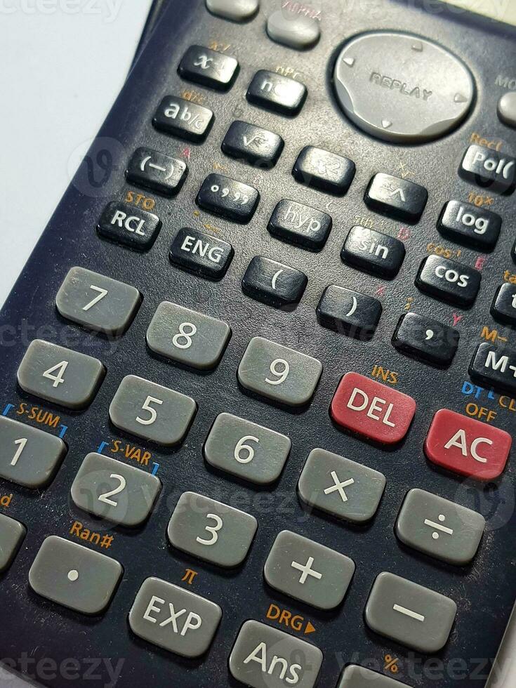 Close up photo of the buttons in the scientific calculator. 23720244